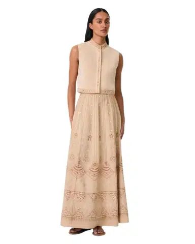 Emporio Sirenuse Camille Skirt with Meridiana Embroidery | Thumbnail 1
