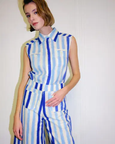 Emporio Sirenuse Ylenia Top in Ikat Stripes | Thumbnail 6 Emporio Sirenuse Ylenia Top in Ikat Stripes | Thumbnail 6