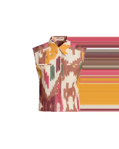 Emporio Sirenuse Ylenia Top in Watercolor Ikat | Thumbnail 5 Emporio Sirenuse Ylenia Top in Watercolor Ikat | Thumbnail 5