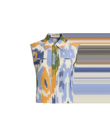 Emporio Sirenuse Ylenia Top in Watercolor Ikat | Thumbnail 10 Emporio Sirenuse Ylenia Top in Watercolor Ikat | Thumbnail 10
