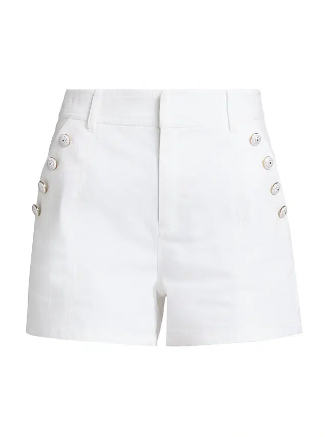Cinq à Sept Women's Susie Button-Pocket Denim Shorts - White