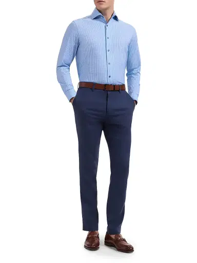 Bugatchi Men's Devon Checked OoohCotton Shirt - Air Blue - Size XXL | Thumbnail 2