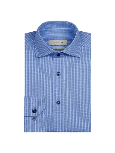 Bugatchi Men's Devon Checked OoohCotton Shirt - Air Blue - Size XXL | Thumbnail 1
