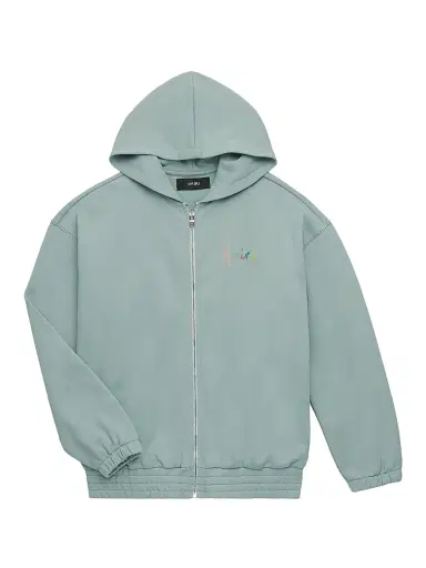 AMIRI Little Kid's & Kid's Logo Zip-Up Hoodie - Ceramic Teal - Size 4 | Thumbnail 1 AMIRI Little Kid's & Kid's Logo Zip-Up Hoodie - Ceramic Teal - Size 4 | Thumbnail 1