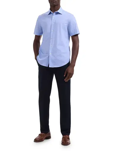 Bugatchi Men's Miles OoohCotton Short-Sleeve Shirt | Thumbnail 2 Bugatchi Men's Miles OoohCotton Short-Sleeve Shirt | Thumbnail 2
