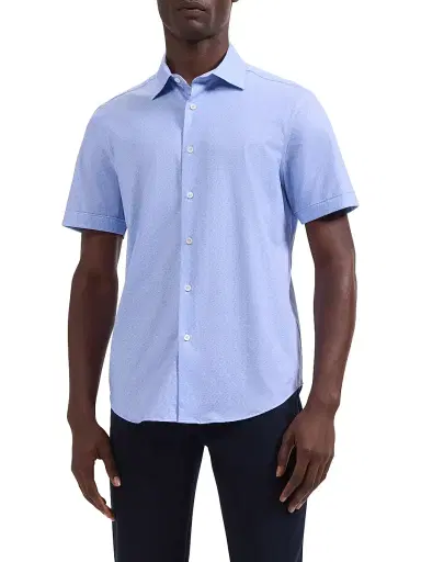 Bugatchi Men's Miles OoohCotton Short-Sleeve Shirt | Thumbnail 3 Bugatchi Men's Miles OoohCotton Short-Sleeve Shirt | Thumbnail 3