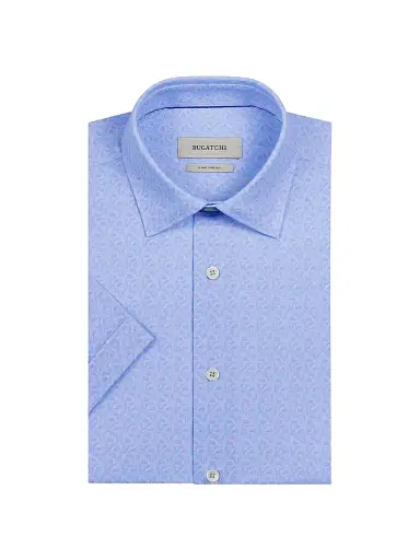 Bugatchi Men's Miles OoohCotton Short-Sleeve Shirt | Thumbnail 1 Bugatchi Men's Miles OoohCotton Short-Sleeve Shirt | Thumbnail 1