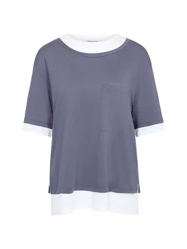TWP Women's Double Up Cotton T-Shirt - Charcoal White - Size Medium | Thumbnail 1