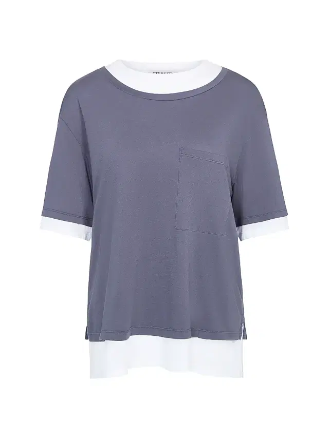 Women's Double Up Cotton T-Shirt - Charcoal White