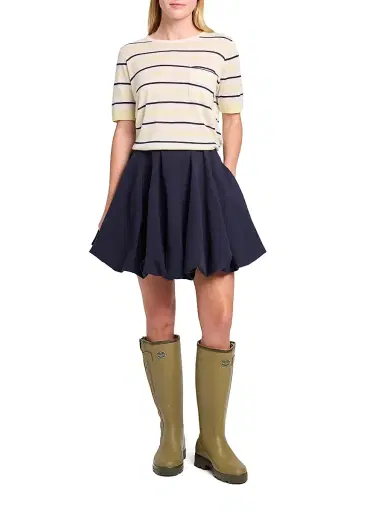 TWP Women's Julia Pleated Cotton Poplin Miniskirt | Thumbnail 2