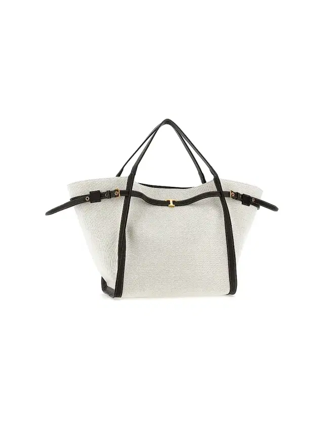 Tod's Women's  Linen-Canvas Shopping Bag - Bianco Calce