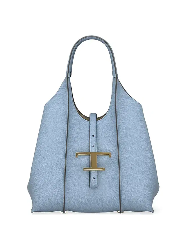Women's Mini Leather Shopping Bag - Carta Zucc Chiaro