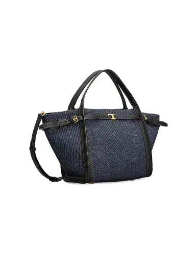 Tod's Women's Canvas & Leather Shopping Tote Bag - Blue Denim | Thumbnail 2