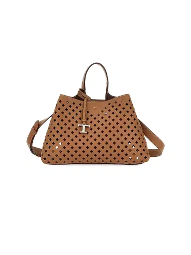 Tod's Women's Perforated Leather Top Handle Bag - Kenia Boreaux | Thumbnail 1 Tod's Women's Perforated Leather Top Handle Bag - Kenia Boreaux | Thumbnail 1