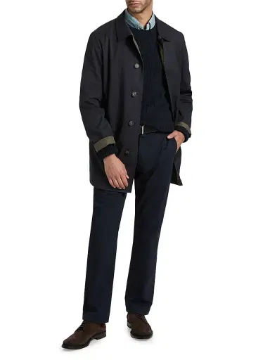 Saks Fifth Avenue Men's Reversible Peach Raincoat | Thumbnail 2 Saks Fifth Avenue Men's Reversible Peach Raincoat | Thumbnail 2