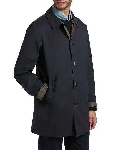 Saks Fifth Avenue Men's Reversible Peach Raincoat | Thumbnail 4 Saks Fifth Avenue Men's Reversible Peach Raincoat | Thumbnail 4