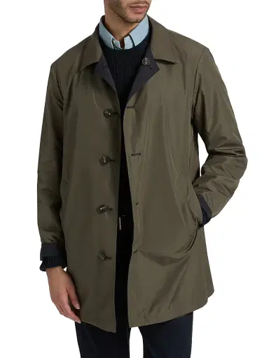 Saks Fifth Avenue Men's Reversible Peach Raincoat | Thumbnail 6 Saks Fifth Avenue Men's Reversible Peach Raincoat | Thumbnail 6