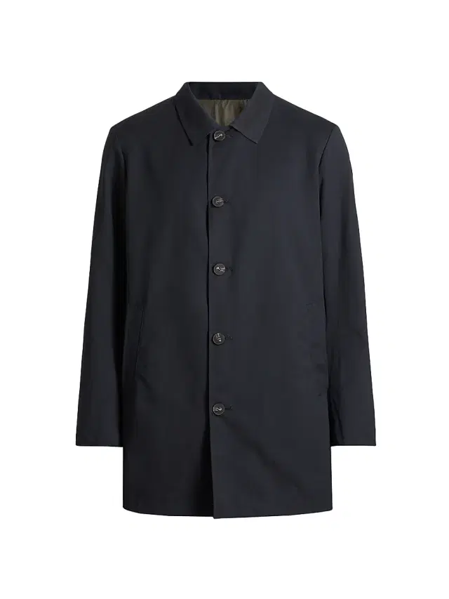 Men's Reversible Peach Raincoat - Navy
