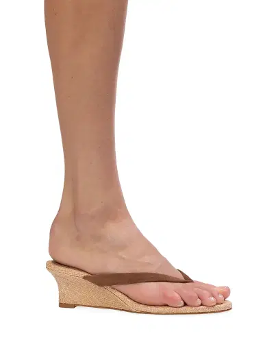 Black Suede Studio Women's Easy 50MM Suede Mule Sandals - Raffia Bourbon Suede | Thumbnail 5 Black Suede Studio Women's Easy 50MM Suede Mule Sandals - Raffia Bourbon Suede | Thumbnail 5