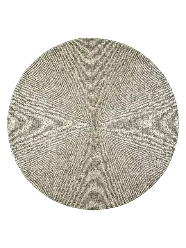 Kim Seybert Confetti Beaded Cotton Placemat - Silver