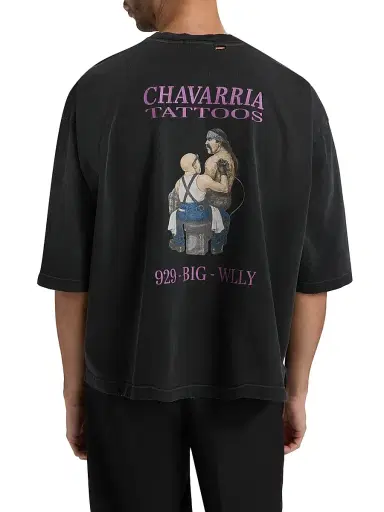 Willy Chavarria Men's Willy Tattoo Buffalo T-Shirt - Black | Thumbnail 5 Willy Chavarria Men's Willy Tattoo Buffalo T-Shirt - Black | Thumbnail 5