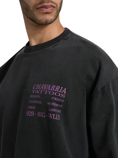Willy Chavarria Men's Willy Tattoo Buffalo T-Shirt - Black | Thumbnail 6 Willy Chavarria Men's Willy Tattoo Buffalo T-Shirt - Black | Thumbnail 6