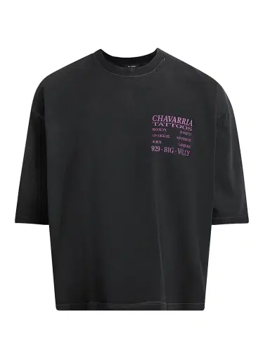 Willy Chavarria Men's Willy Tattoo Buffalo T-Shirt - Black | Thumbnail 1 Willy Chavarria Men's Willy Tattoo Buffalo T-Shirt - Black | Thumbnail 1