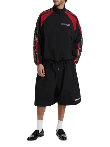 Willy Chavarria Men's Casa De Chavarria Tape Jacket - Black Red - Size Small | Thumbnail 2