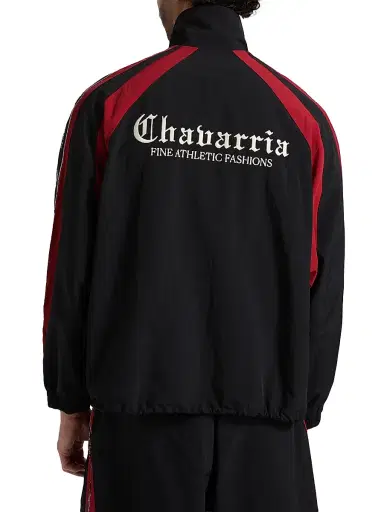 Willy Chavarria Men's Casa De Chavarria Tape Jacket - Black Red - Size Small | Thumbnail 5