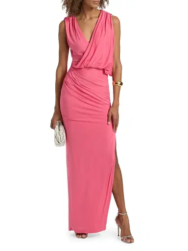 BLACK HALO Women's Norissa Draped Maxi Dress - Framboise - Size 14 | Thumbnail 3