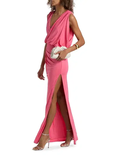 BLACK HALO Women's Norissa Draped Maxi Dress - Framboise - Size 14 | Thumbnail 4