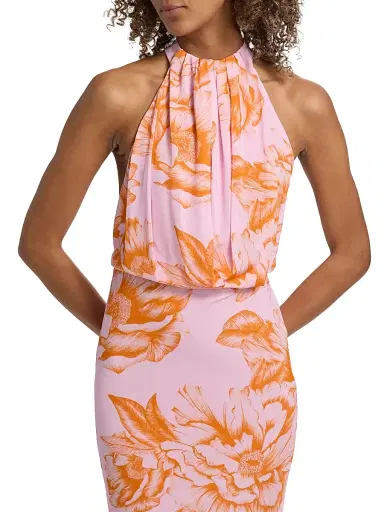 Black Halo Women's Elowen Floral Halter Maxi Dress - Fleur De Peony | Thumbnail 6