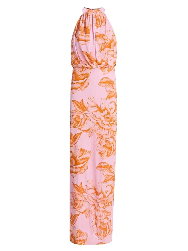 Black Halo Women's Elowen Floral Halter Maxi Dress - Fleur De Peony