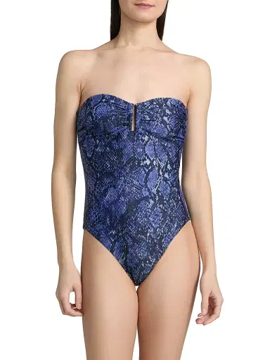 Kobi Halperin Women's Brenna Snake-Printed Strapless Swimsuit - Tide Multi | Thumbnail 3