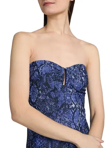 Kobi Halperin Women's Brenna Snake-Printed Strapless Swimsuit - Tide Multi | Thumbnail 6