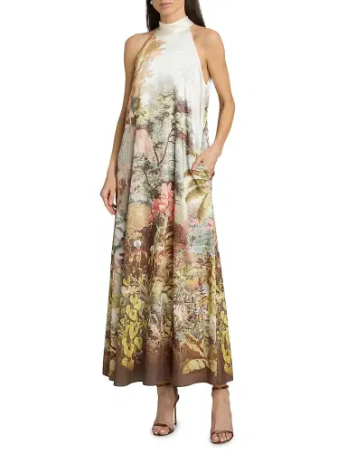 Kobi Halperin Women's Autumn Edens Valley Print Cover-Up Dress - Coral Multi | Thumbnail 3