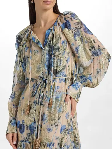 Kobi Halperin Women's Xandra Metallic Floral Maxi Dress - Blue Multi | Thumbnail 6