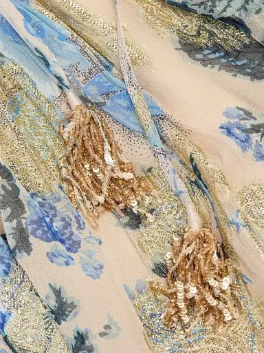 Kobi Halperin Women's Xandra Metallic Floral Maxi Dress - Blue Multi | Thumbnail 7