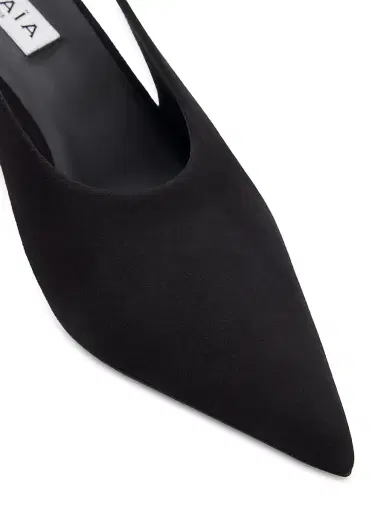 ALAIA Women's 75MM Suede Slingback Wedge Mules - Noir | Thumbnail 5 ALAIA Women's 75MM Suede Slingback Wedge Mules - Noir | Thumbnail 5