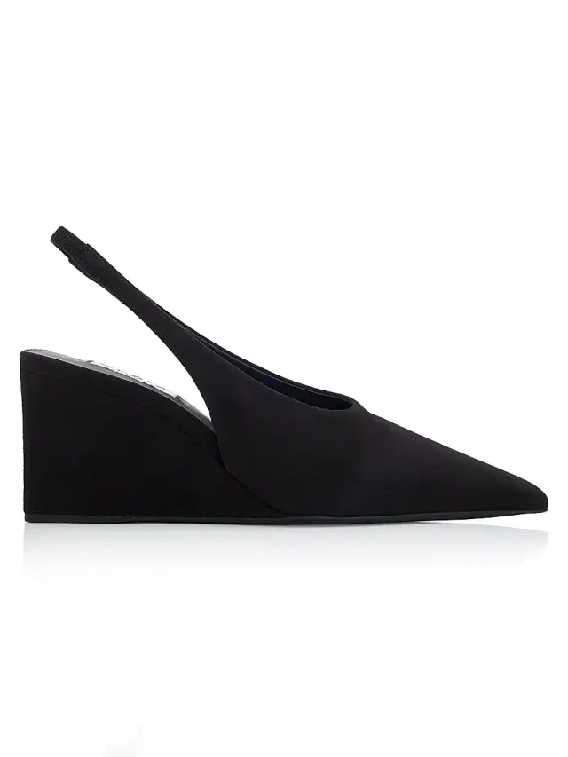 ALAIA Women's 75MM Suede Slingback Wedge Mules - Noir