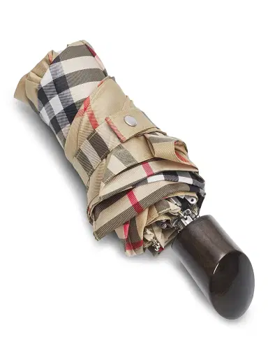 Burberry Check Compact Umbrella - Sand Ip Check | Thumbnail 4 Burberry Check Compact Umbrella - Sand Ip Check | Thumbnail 4