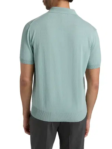 Canali Men's Cotton Knit Polo Shirt | Thumbnail 5 Canali Men's Cotton Knit Polo Shirt | Thumbnail 5