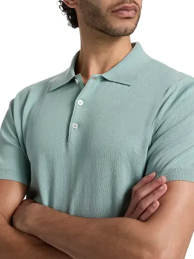 Canali Men's Cotton Knit Polo Shirt | Thumbnail 6 Canali Men's Cotton Knit Polo Shirt | Thumbnail 6