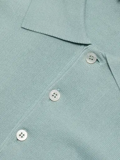 Canali Men's Cotton Knit Polo Shirt | Thumbnail 7 Canali Men's Cotton Knit Polo Shirt | Thumbnail 7