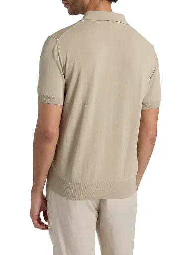 Canali Men's Cotton Knit Polo Shirt - Tan - Size 42 | Thumbnail 5