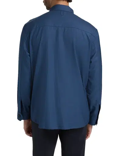 Canali Men's HighLuxury Wool-Silk Overshirt - Blue - Size 46 | Thumbnail 5