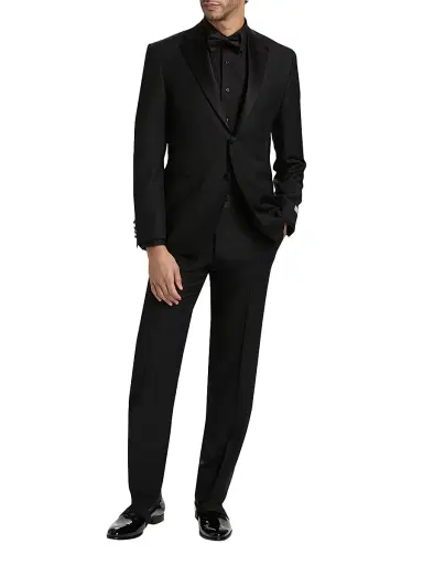 Canali Men's Wool Notch Tuxedo - Black - Size 38 | Thumbnail 2