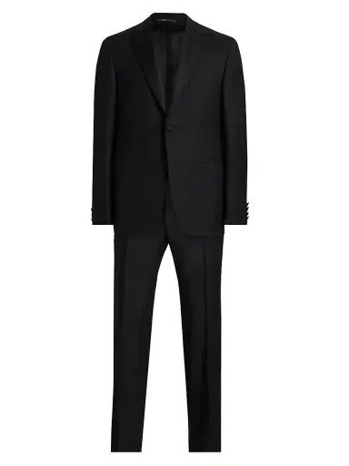 Canali Men's Wool Notch Tuxedo - Black - Size 38 | Thumbnail 1