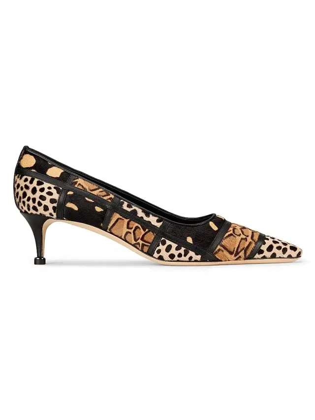 Manolo Blahnik Women's Maren Printed Calf Hair & Leather Pumps - Black Print