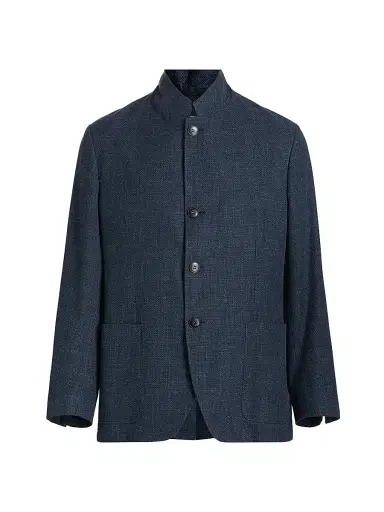 Canali Men's Hybrid 4-Button Patch Jacket - Navy | Thumbnail 1
